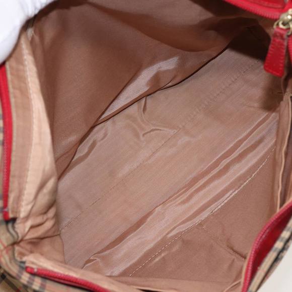 Burberrys Nova Check Tote Bag Canvas Beige Red Auth 78424 - Picture 12 of 16